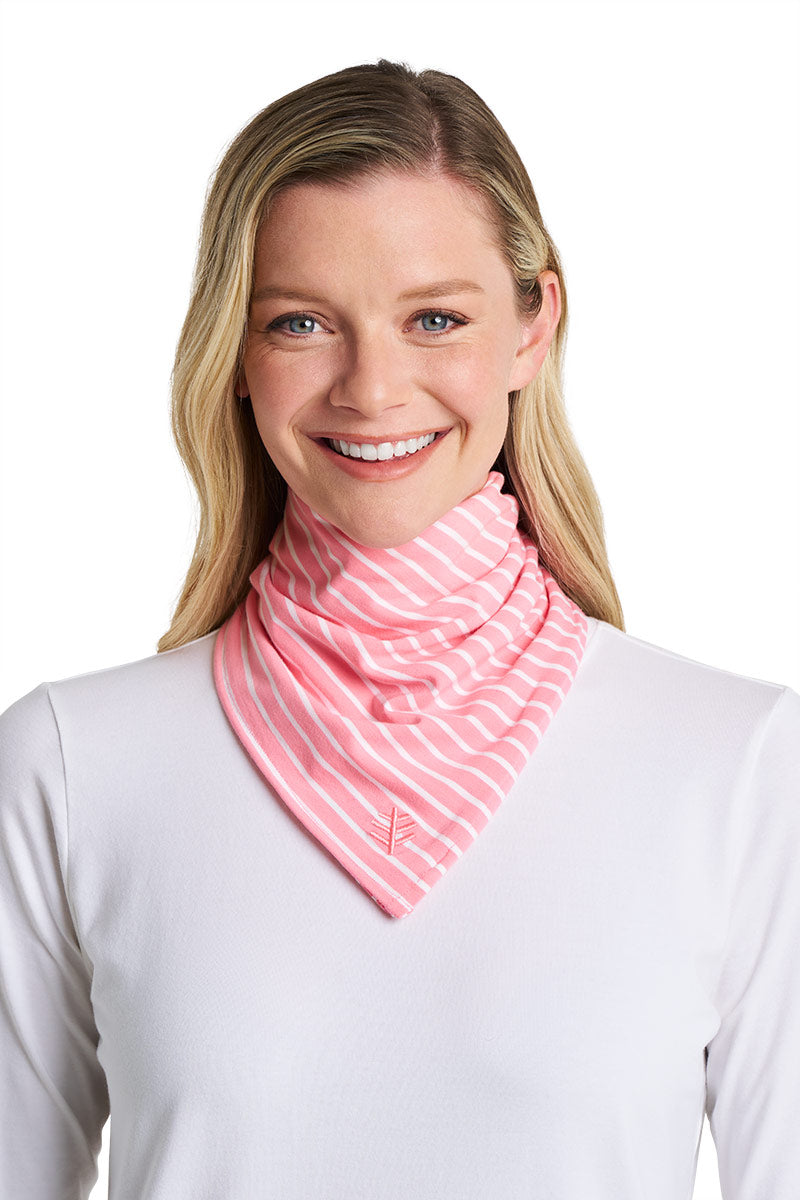 Unisex Sanibel Everyday Beach Bandana | Flamingo Pink/White Stripe