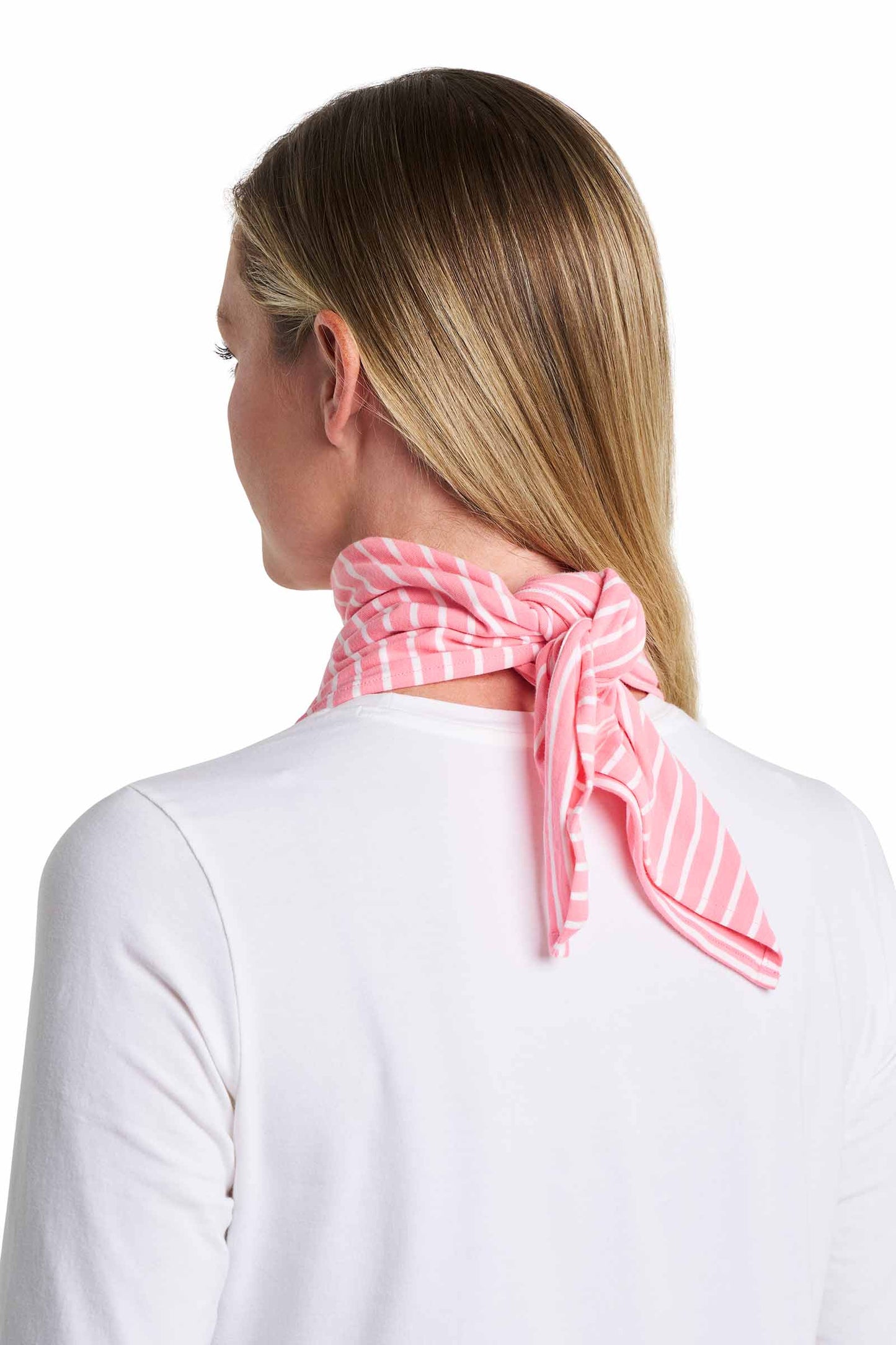 Unisex Sanibel Everyday Beach Bandana | Flamingo Pink/White Stripe