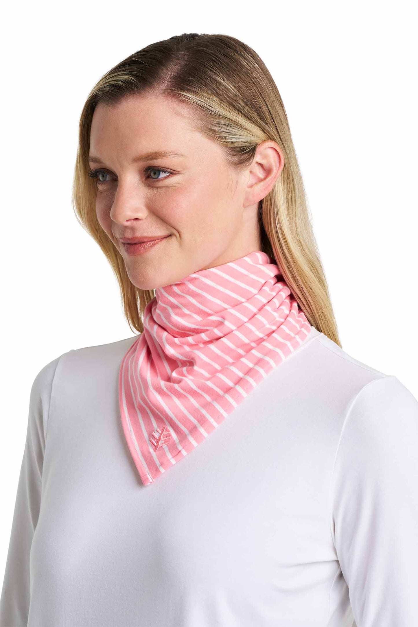 Unisex Sanibel Everyday Beach Bandana | Flamingo Pink/White Stripe