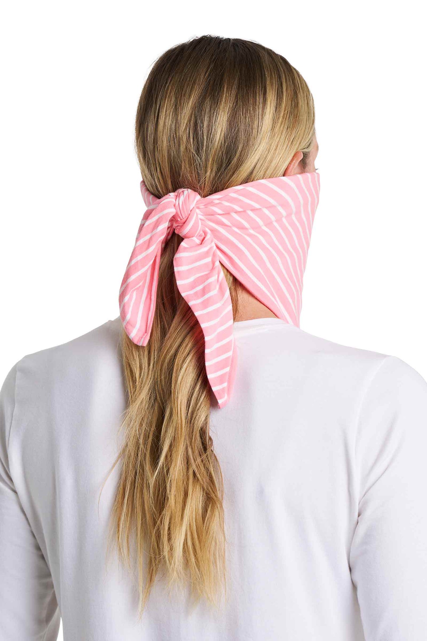 Unisex Sanibel Everyday Beach Bandana | Flamingo Pink/White Stripe