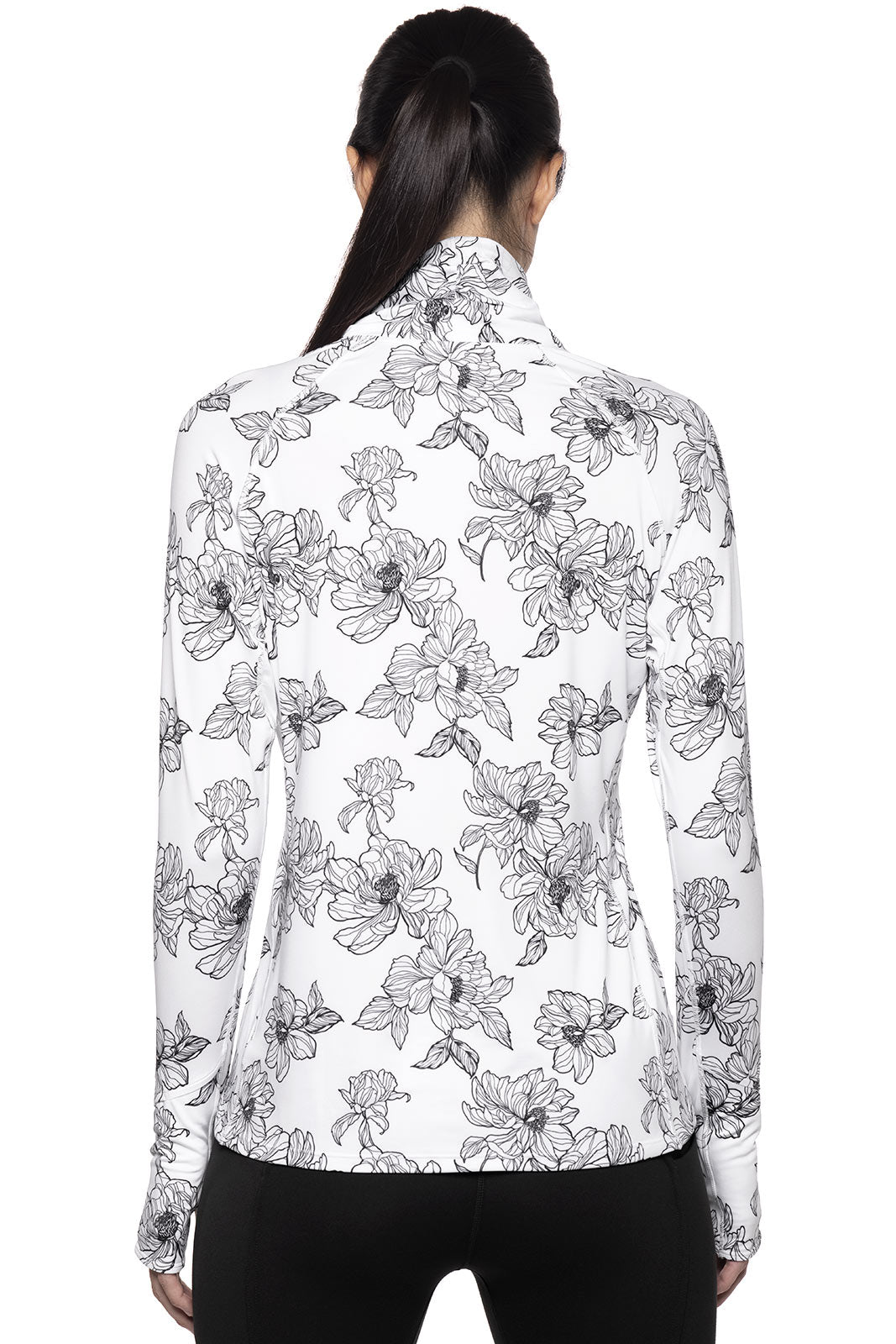 Women's Relay Pullover | White/Black Perfect Peony