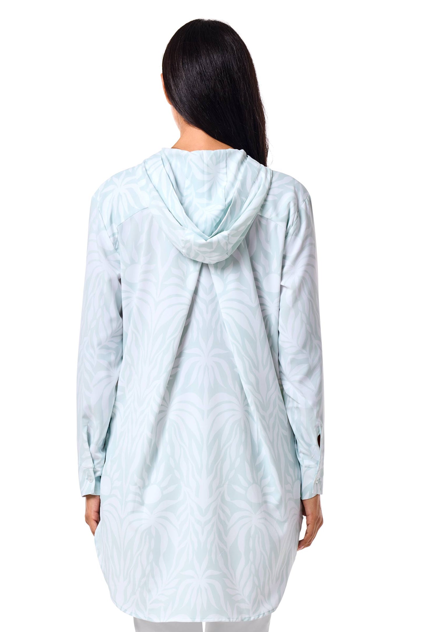 Women's Palma Aire Beach Shirt | Misty Aqua American Palm