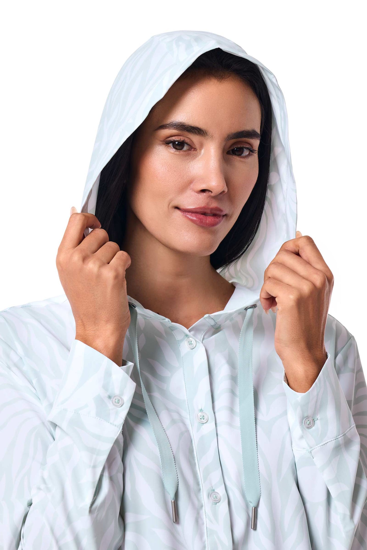 Women's Palma Aire Beach Shirt | Misty Aqua American Palm