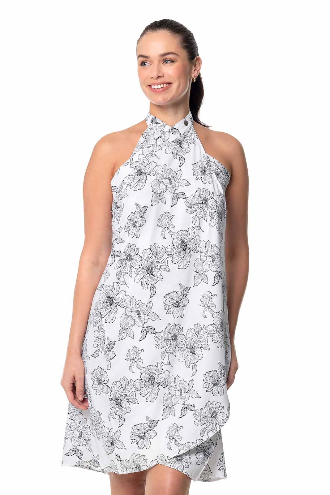 Women's Isla Convertible Wrap | White/Black Perfect Peony