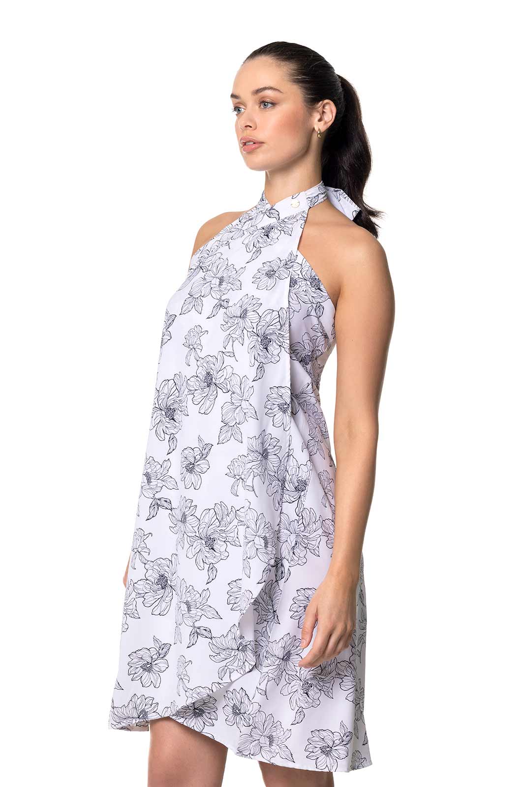 Women's Isla Convertible Wrap | White/Black Perfect Peony