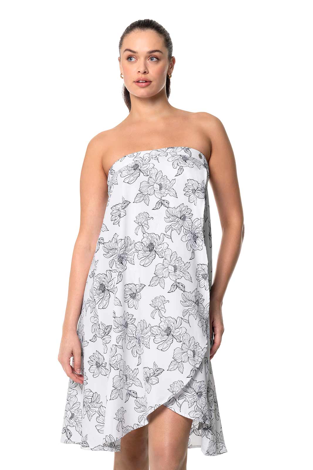 Women's Isla Convertible Wrap | White/Black Perfect Peony