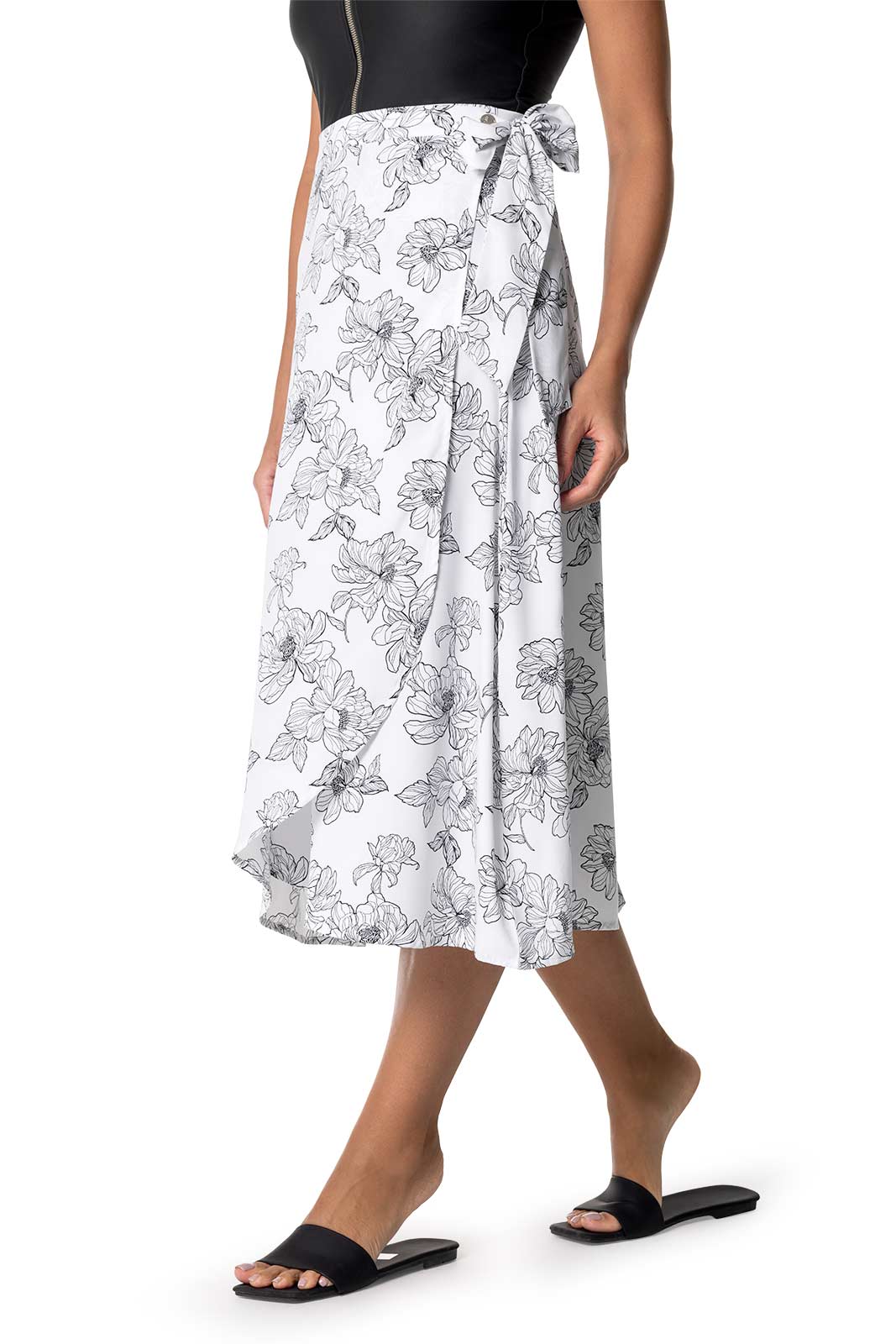 Women's Isla Convertible Wrap | White/Black Perfect Peony