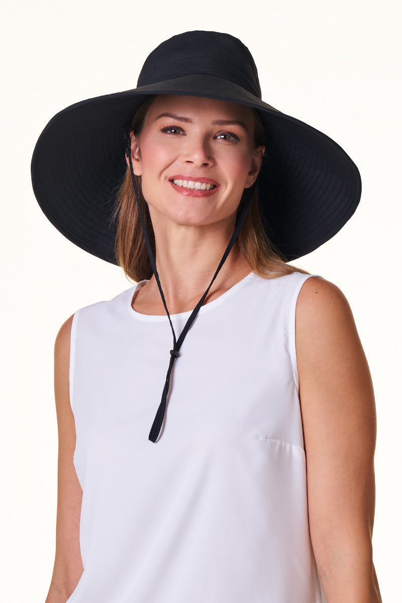 Women's Cyd Travel Beach Hat | Black