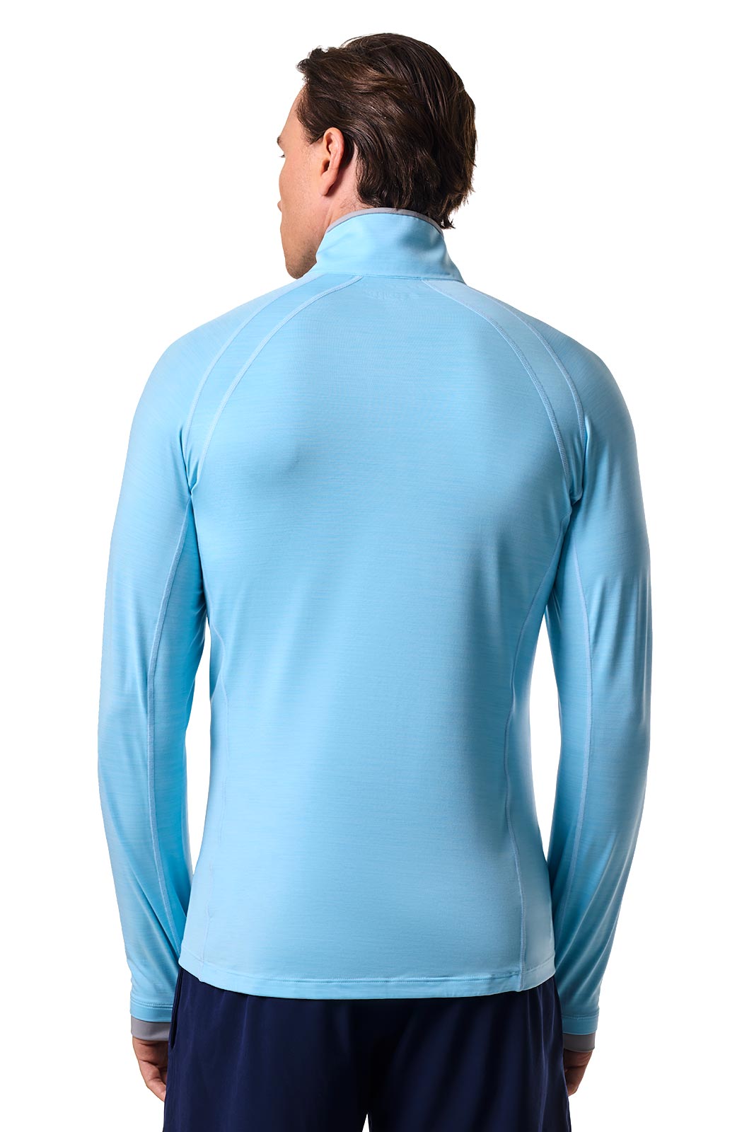 Men's Ultimate Half-Zip Rash Guard | Arctic Blue Line Texture