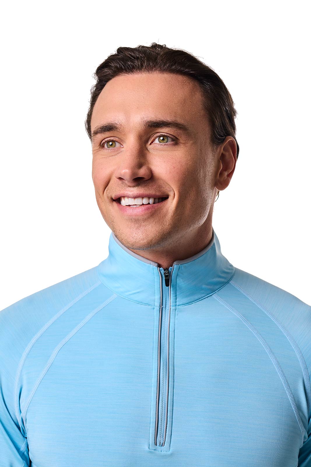 Men's Ultimate Half-Zip Rash Guard | Arctic Blue Line Texture