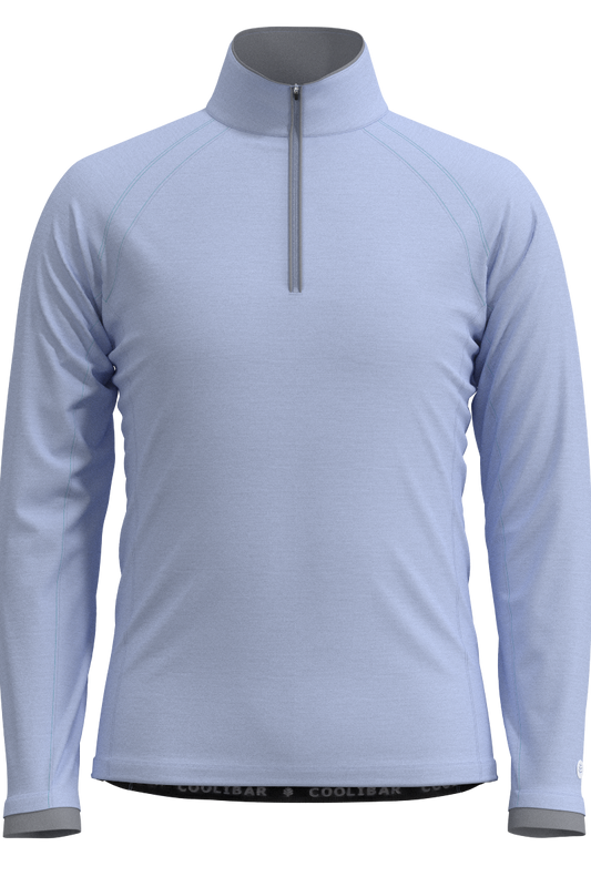 Men's Ultimate Half-Zip Rash Guard | Periwinkle Line Texture