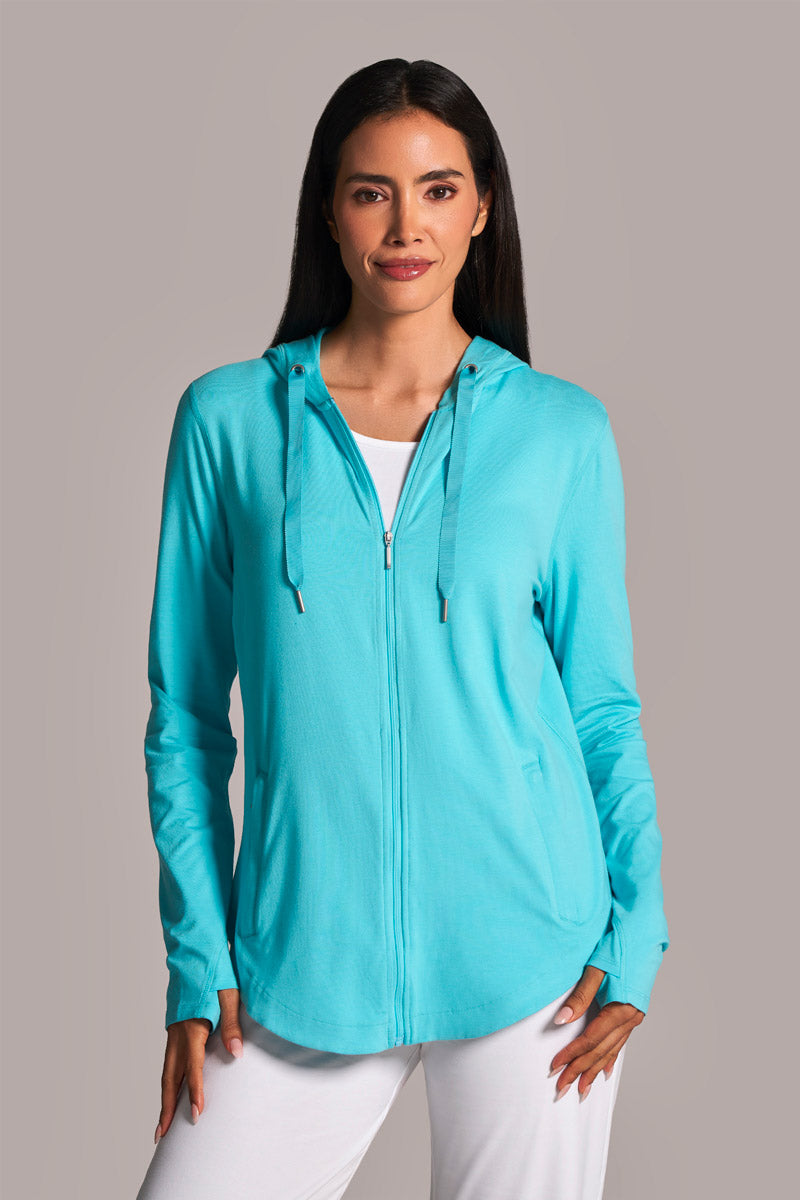 Women's LumaLeo Zip-Up Hoodie | Blue Curacao