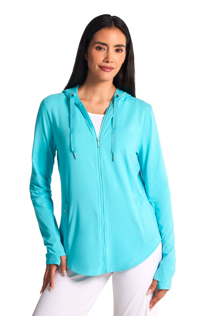 Women's LumaLeo Zip-Up Hoodie | Blue Curacao