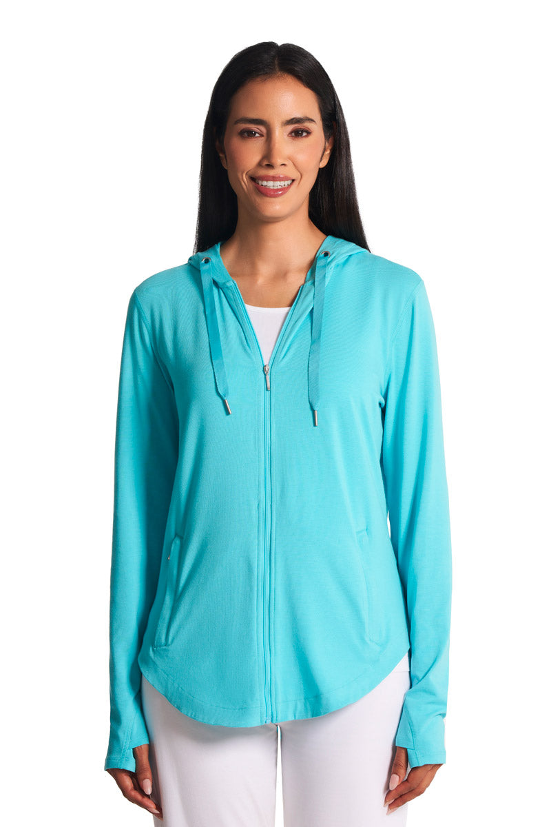Women's LumaLeo Zip-Up Hoodie | Blue Curacao