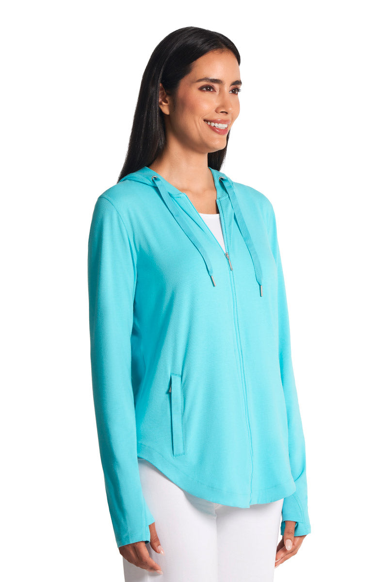 Women's LumaLeo Zip-Up Hoodie | Blue Curacao