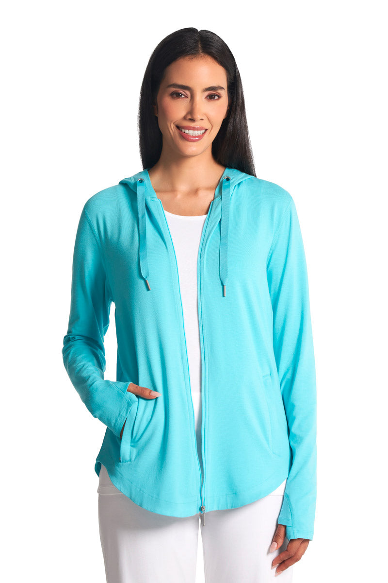 Women's LumaLeo Zip-Up Hoodie | Blue Curacao