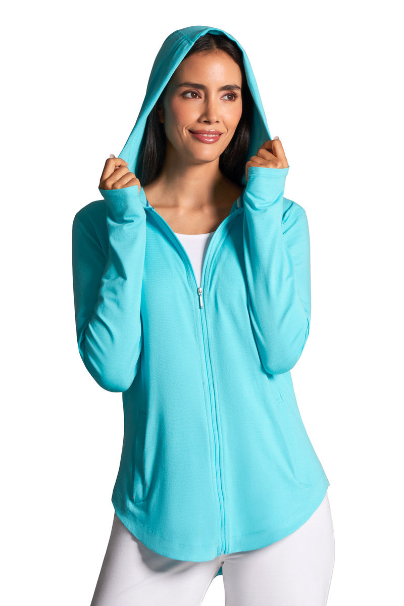 Women's LumaLeo Zip-Up Hoodie | Blue Curacao
