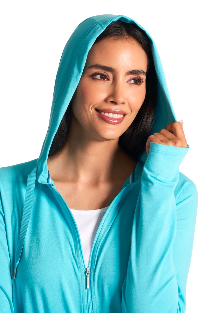 Women's LumaLeo Zip-Up Hoodie | Blue Curacao