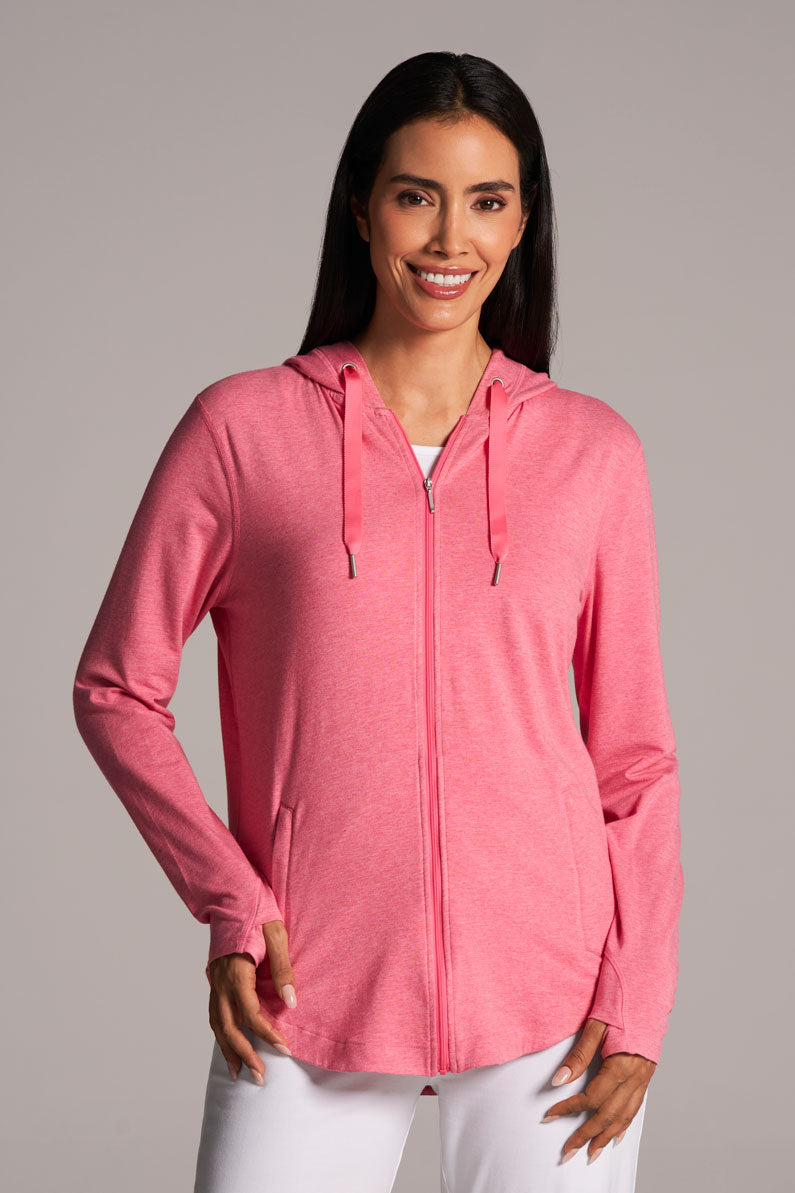 Women's LumaLeo Zip-Up Hoodie | Flamingo Pink Heather