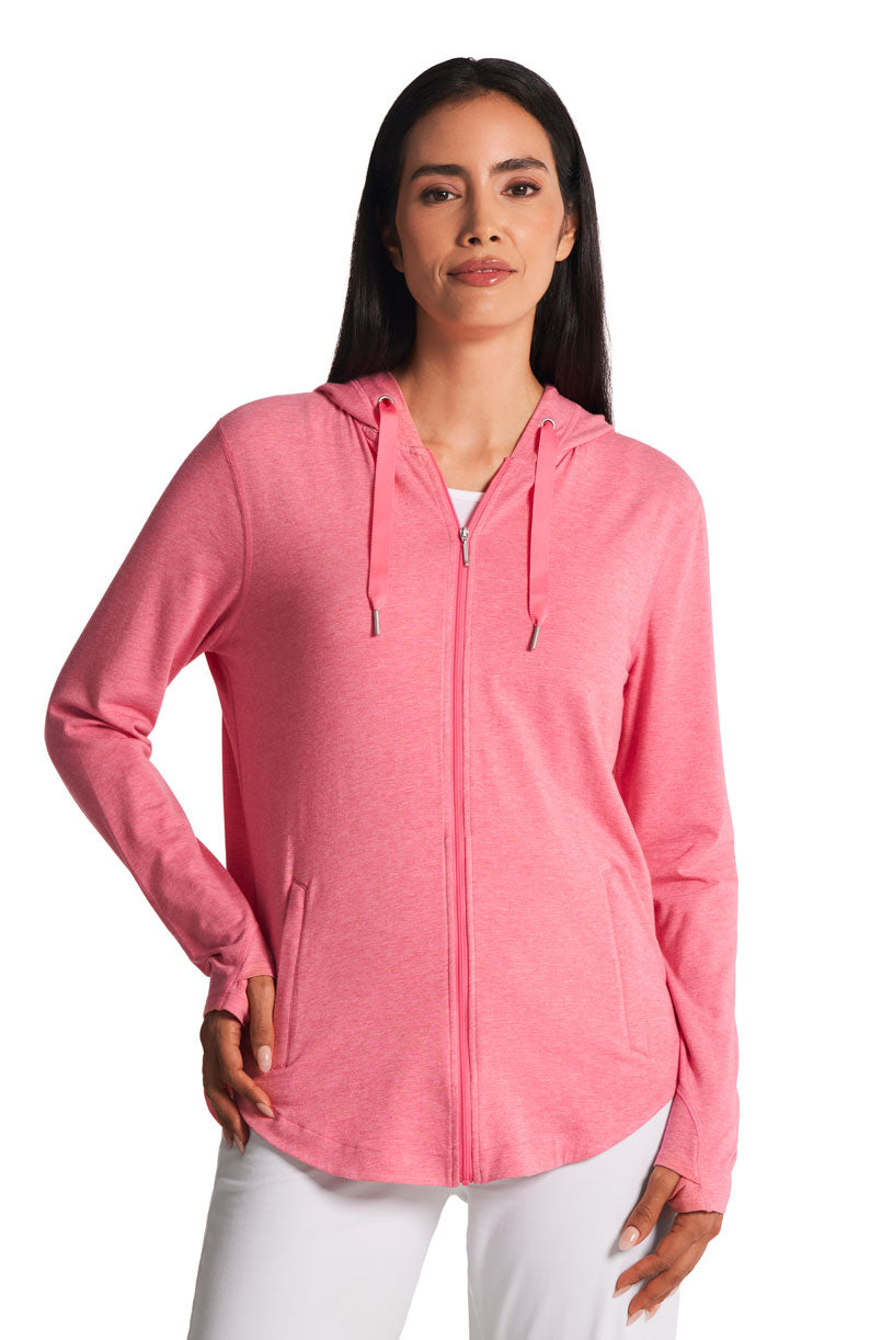 Women's LumaLeo Zip-Up Hoodie | Flamingo Pink Heather