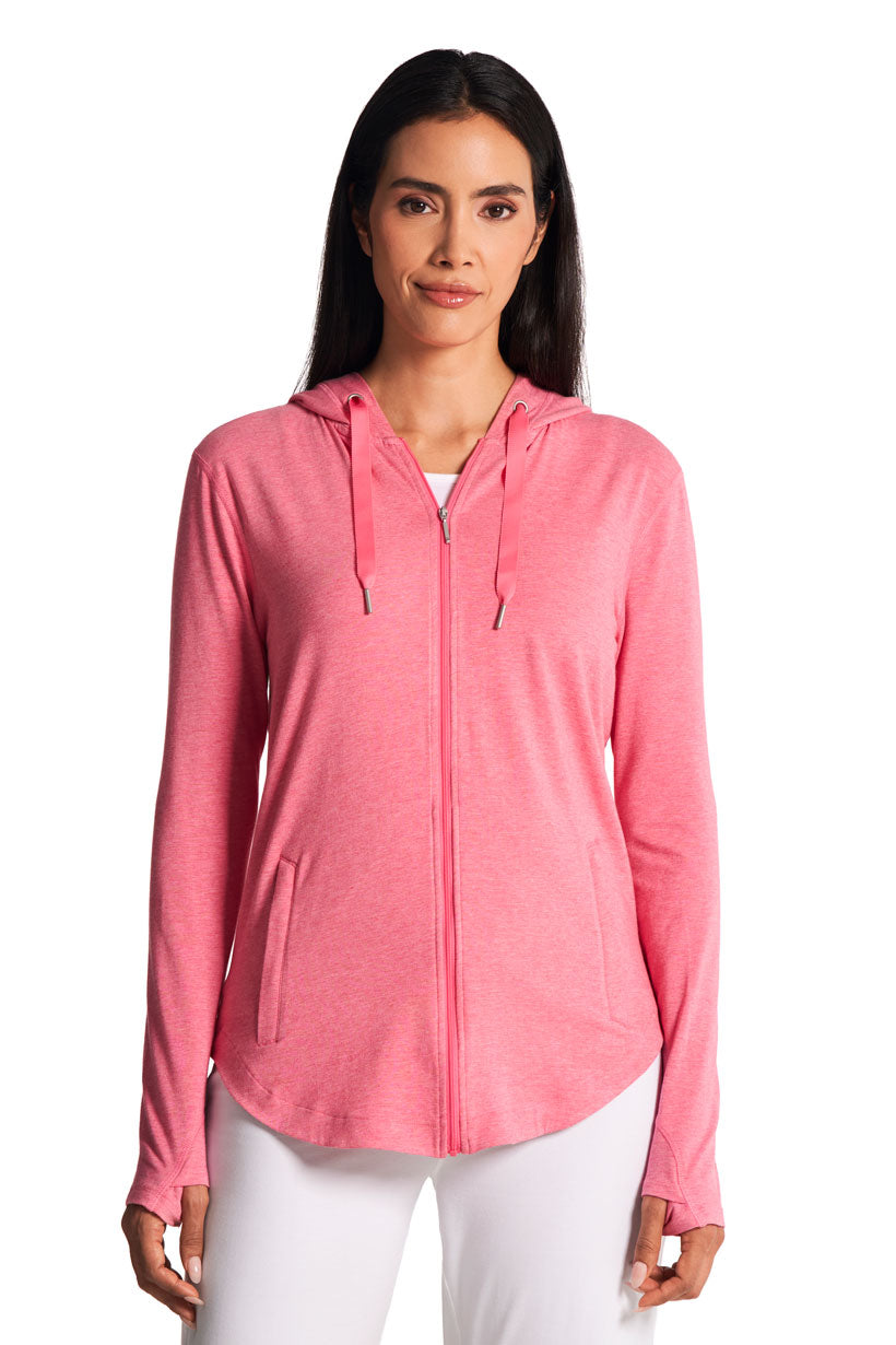 Women's LumaLeo Zip-Up Hoodie | Flamingo Pink Heather