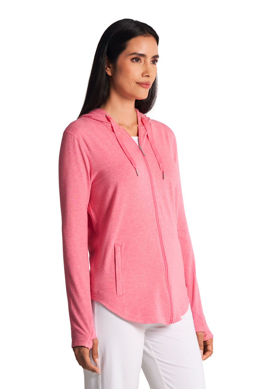Women's LumaLeo Zip-Up Hoodie | Flamingo Pink Heather