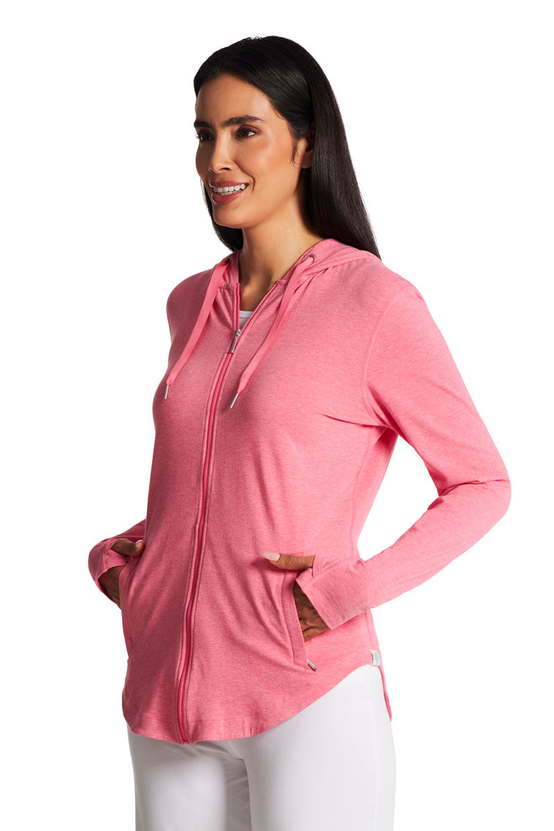 Women's LumaLeo Zip-Up Hoodie | Flamingo Pink Heather