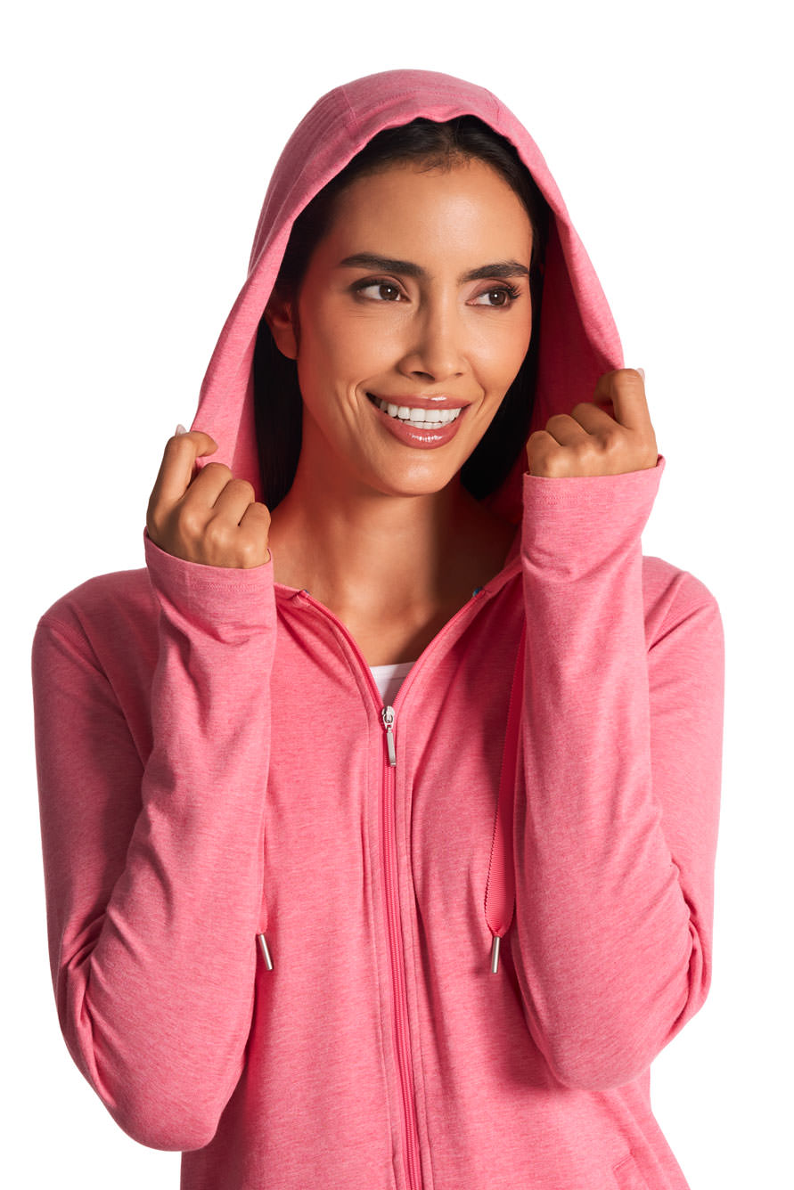 Women's LumaLeo Zip-Up Hoodie | Flamingo Pink Heather