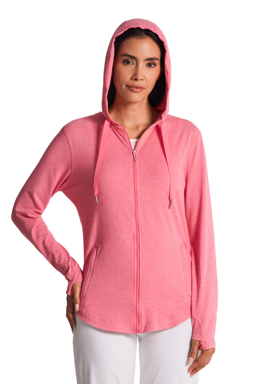 Women's LumaLeo Zip-Up Hoodie | Flamingo Pink Heather