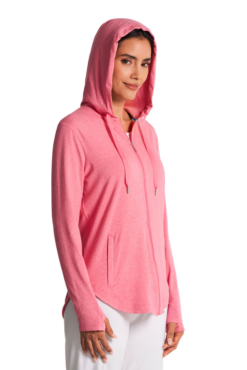 Women's LumaLeo Zip-Up Hoodie | Flamingo Pink Heather