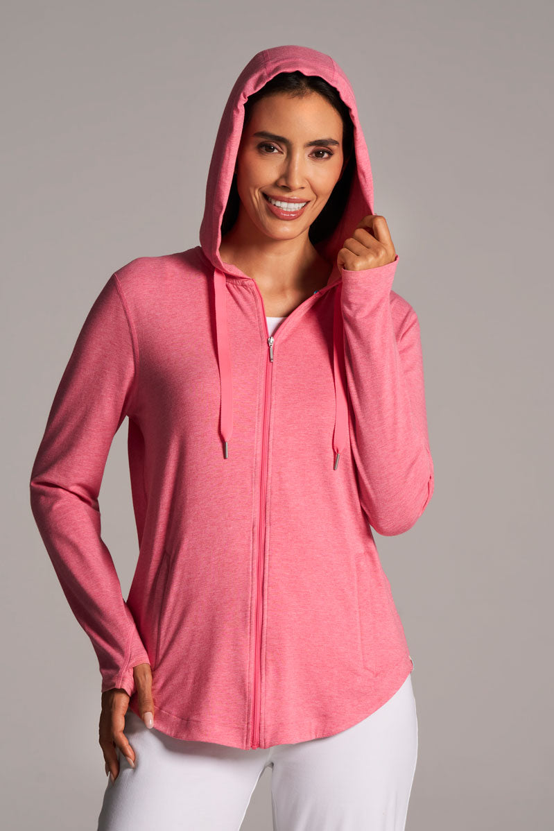 Women's LumaLeo Zip-Up Hoodie | Flamingo Pink Heather