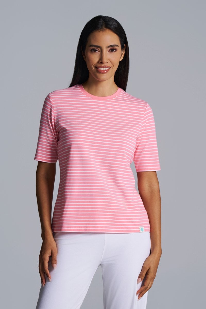 Color_Flamingo Pink/White Stripe
