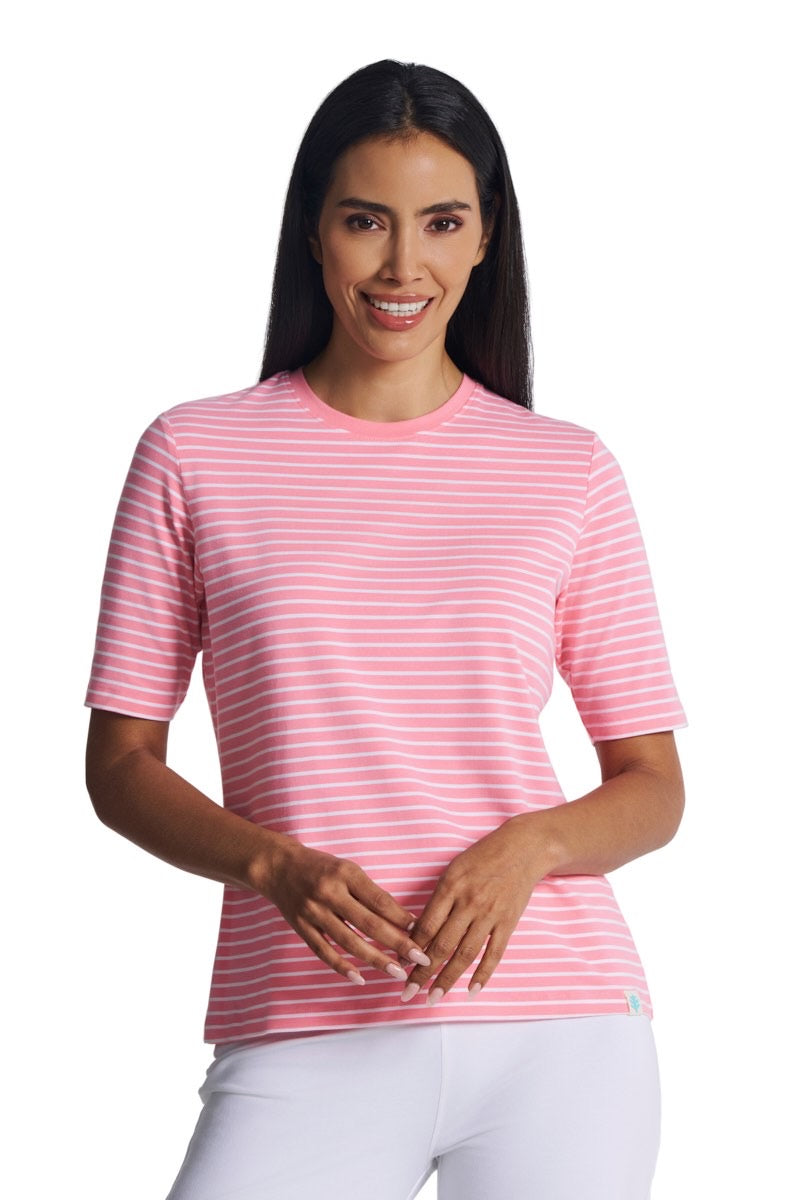 Color_Flamingo Pink/White Stripe