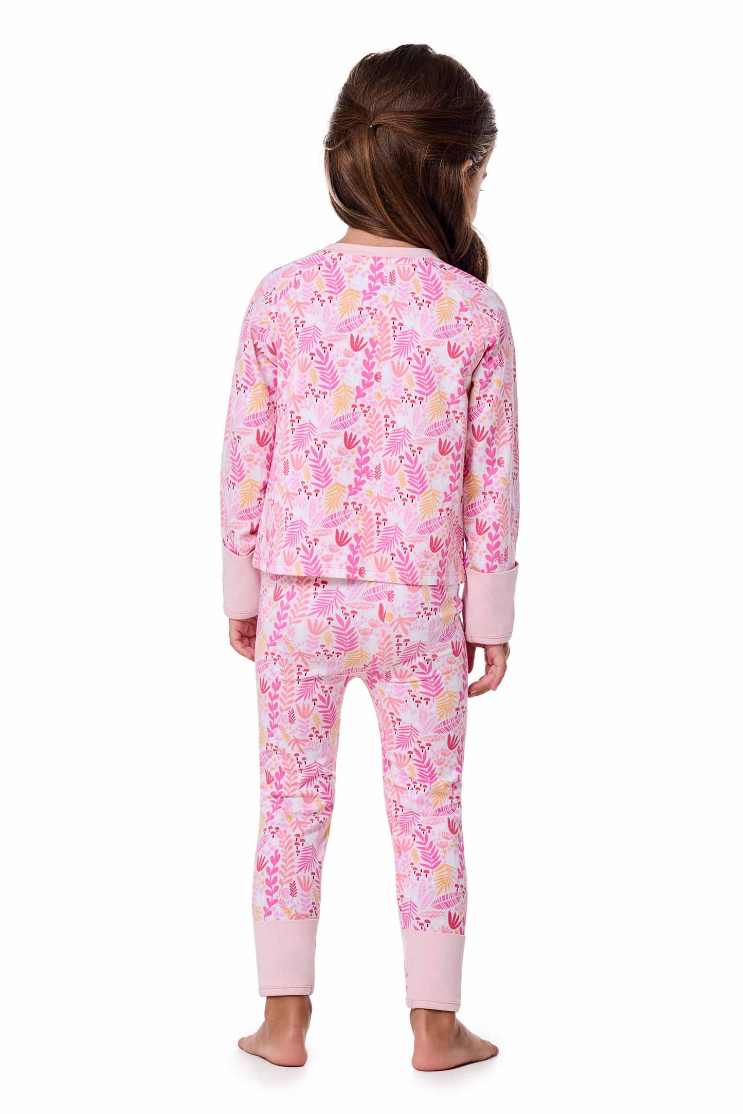 Kid's LumaLeo Long Sleeve T-Shirt | Soft Pink Blooming Forest