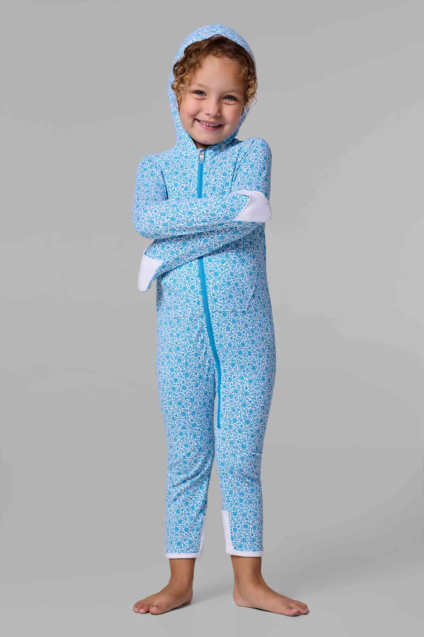 Kid's LumaLeo 360 Coverage Bodysuit | Malibu Blue Shell We