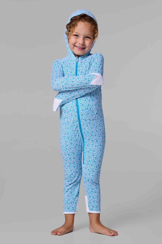 Kid's LumaLeo 360 Coverage Bodysuit | Malibu Blue Shell We