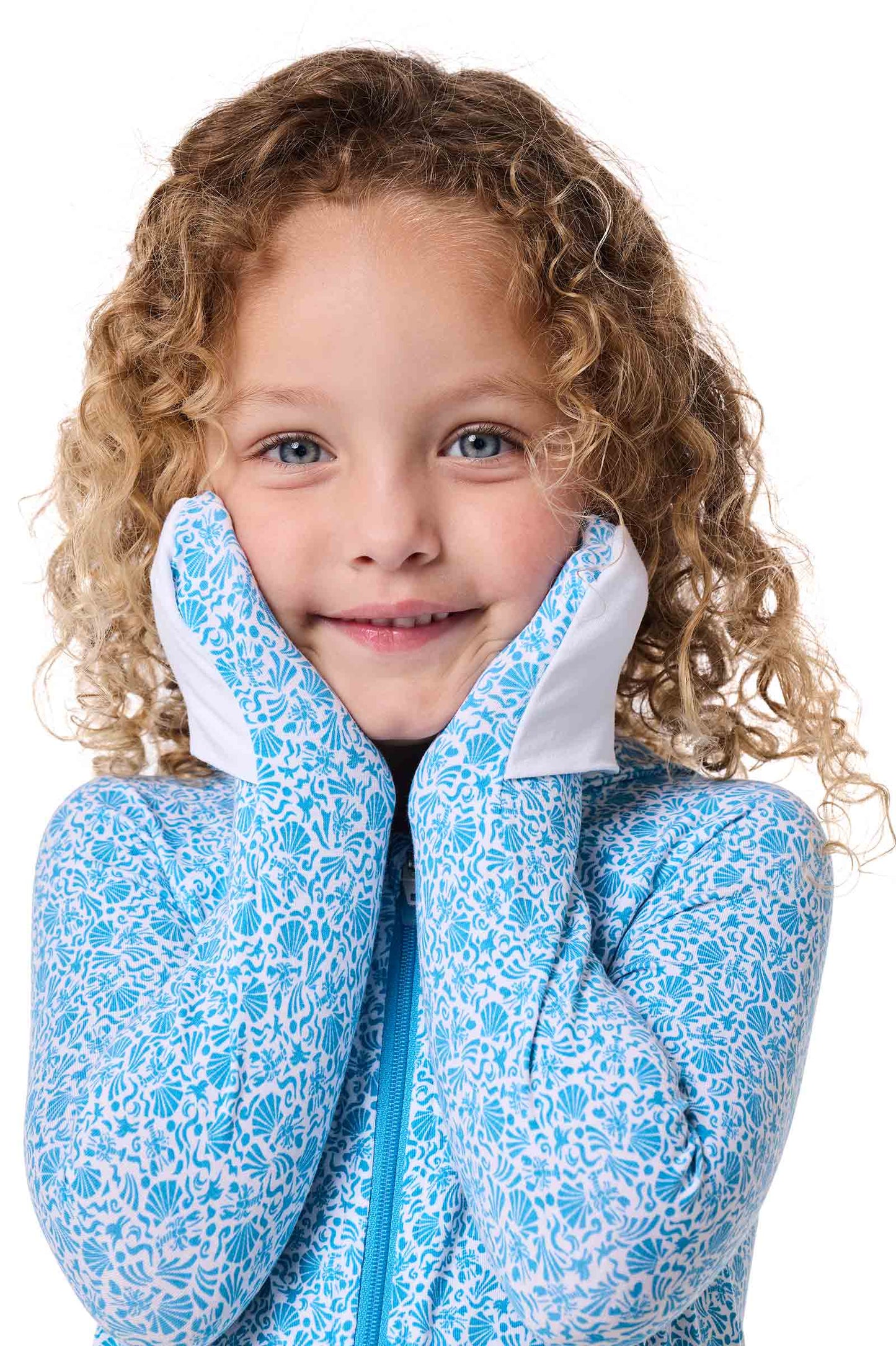 Kid's LumaLeo 360 Coverage Bodysuit | Malibu Blue Shell We
