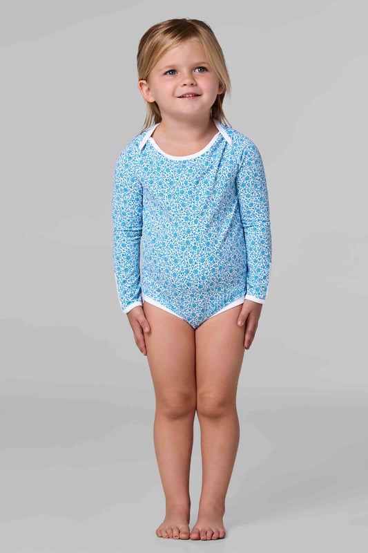 Kid's LumaLeo Bodysuit | Malibu Blue Shell We