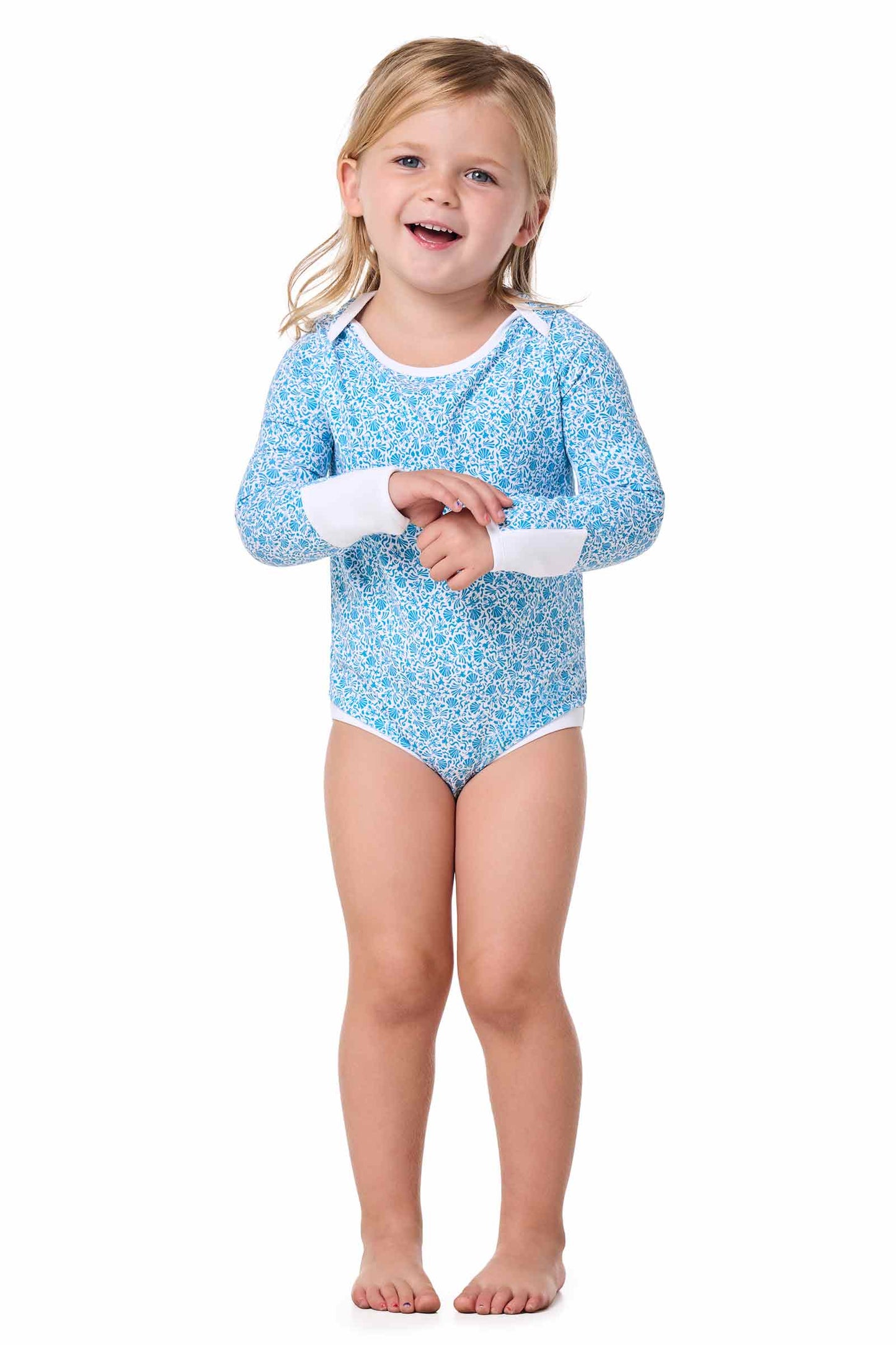 Kid's LumaLeo Bodysuit | Malibu Blue Shell We