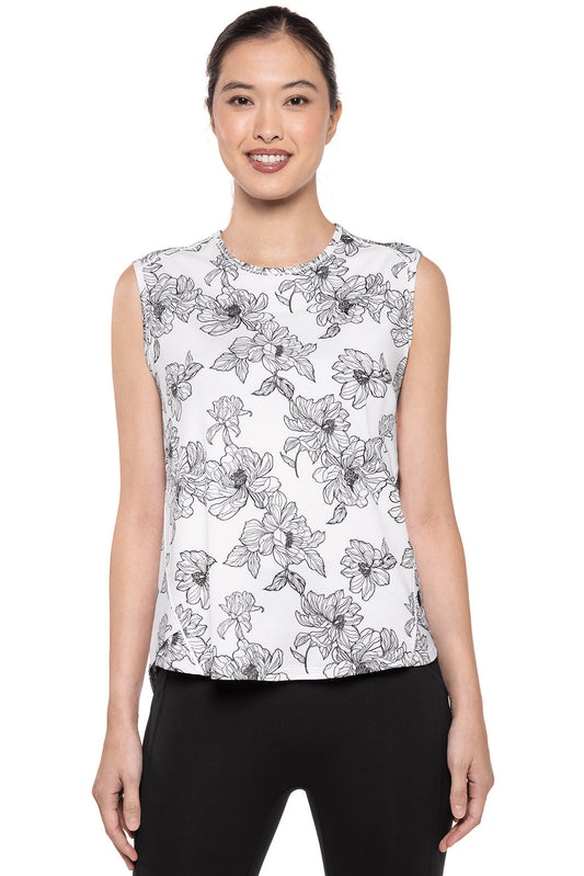 Women's Accelera Tank | White/Black Perfect Peony