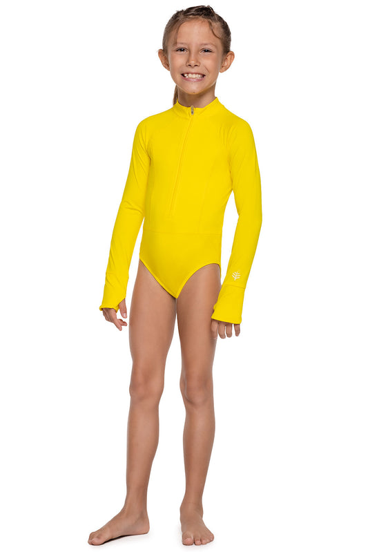 Kid's Koko Long Sleeve Swimsuit | Bold Yellow