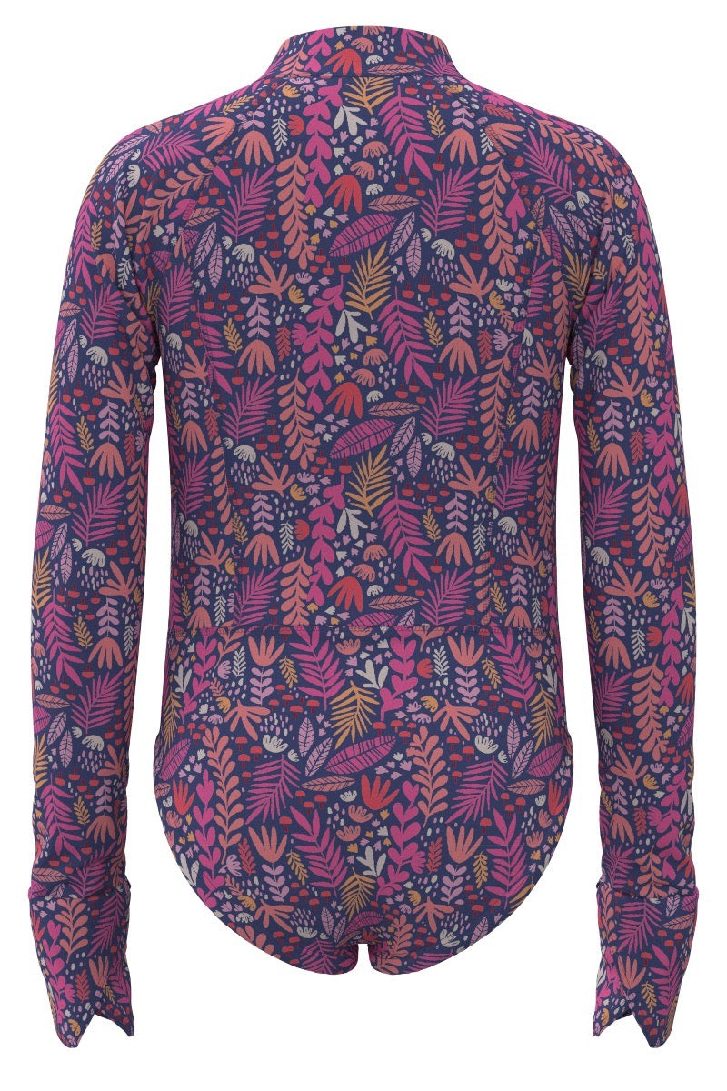 Kid's Koko Long Sleeve Swimsuit | Future Dusk Blooming Forest