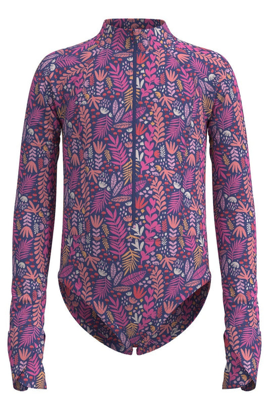 Kid's Koko Long Sleeve Swimsuit | Future Dusk Blooming Forest