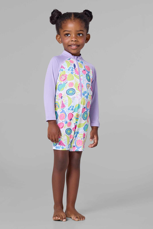 Kid's Kohala Neck-To-Knee Swimsuit | Lavendula Colorblock