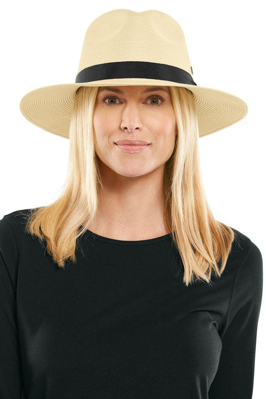 Unisex Peyton Panama Style Fedora | Ivory/Black