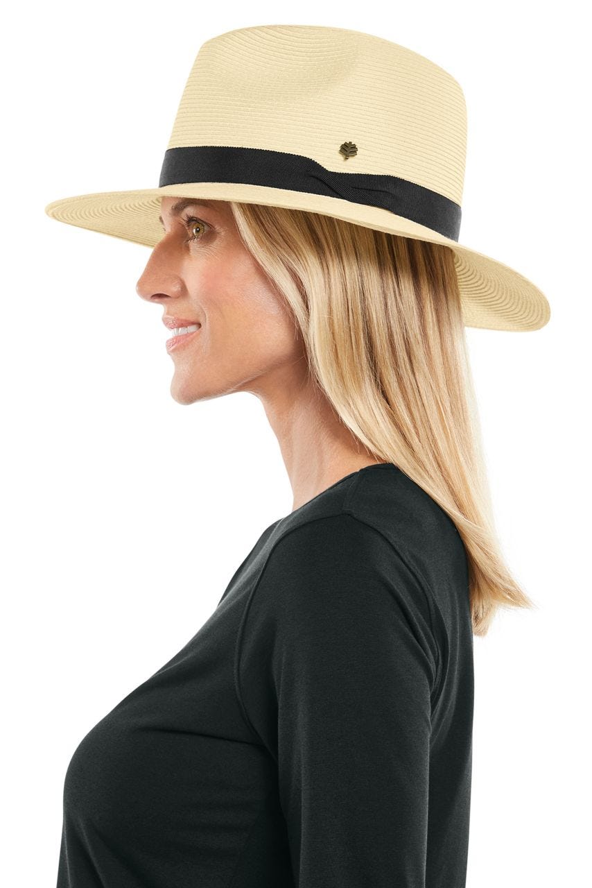 Unisex Peyton Panama Style Fedora | Ivory/Black