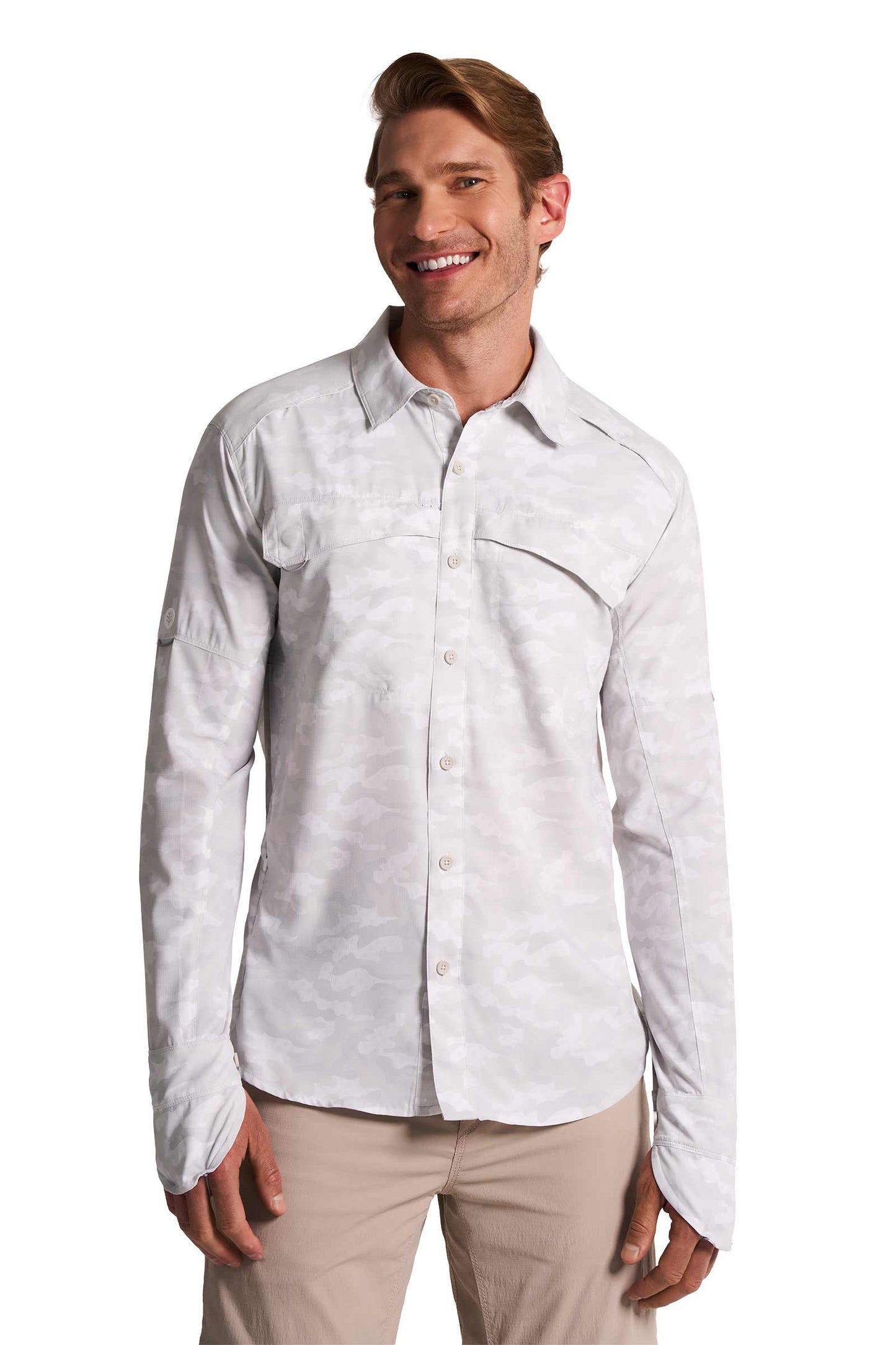 Men's Nassau Fishing Shirt | Sleek Grey Coastal Camo