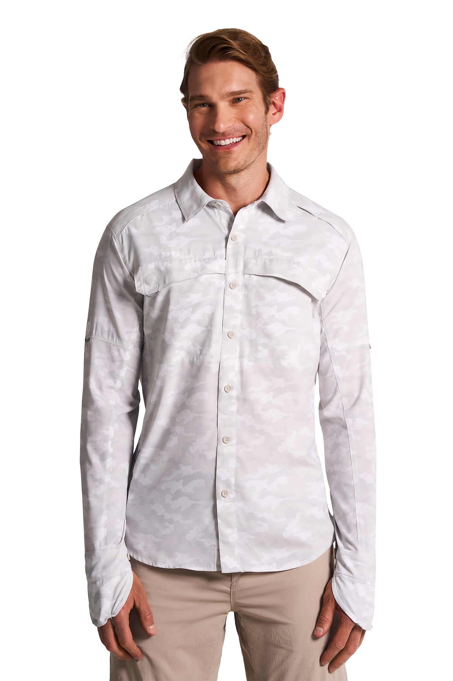 Men's Nassau Fishing Shirt | Sleek Grey Coastal Camo