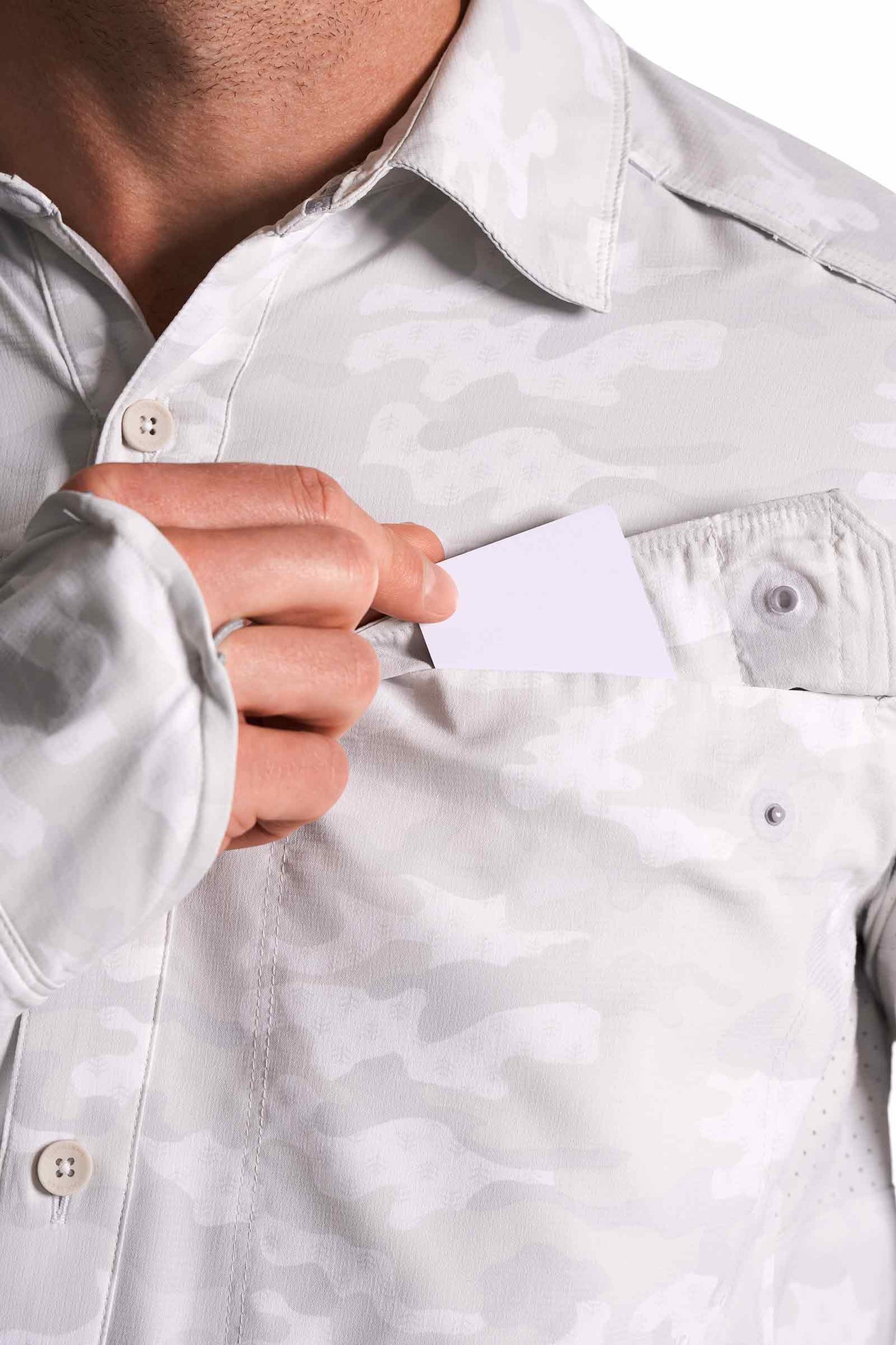 Men's Nassau Fishing Shirt | Sleek Grey Coastal Camo
