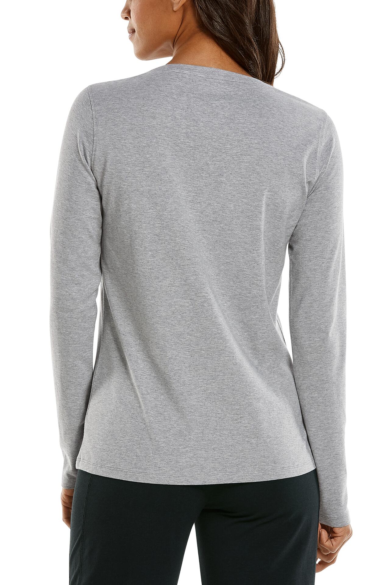 Women's Morada Everyday Long Sleeve V-Neck T-Shirt | Grey Heather